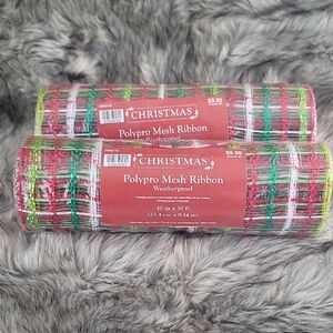 Festive Polypro Mesh Ribbon